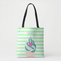 Mint Swirl Ice Cream Striped Personalised