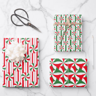 Mint Swirl Wrapping Paper Flat Sheet Set of 3