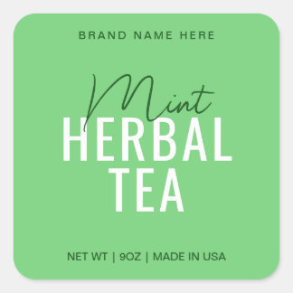 Mint Tea Product Label Stickers Packaging