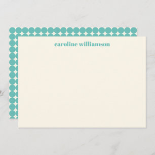 Mint Teal Geometric Dots Pattern Personalised Name Card