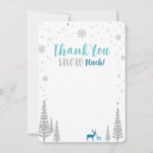 Mint, Teal & Silver Winter wonderland Thank you Card