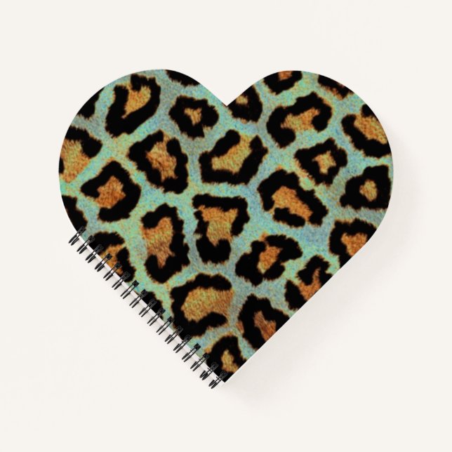 Mint Tease me teal  Leopard print  Notebook (Front)