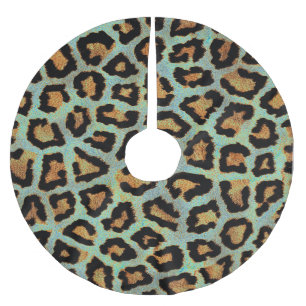 Mint Tease me teal Leopard print style tree skirt
