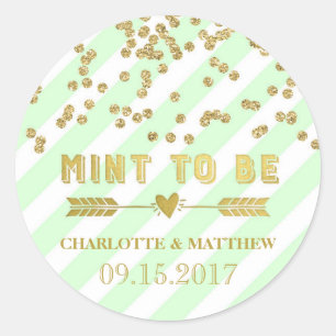 Mint to Be Gold Confetti Wedding Favour Tags