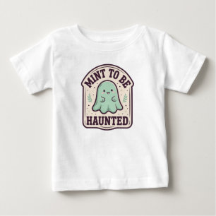 Mint to Be Haunted Cute Mint Ghost Baby Halloween T-Shirt