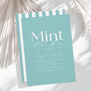Mint To Be Minimal Typography Bridal Shower Invitation