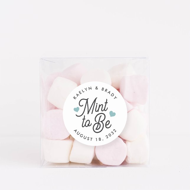 Mint to Be Personalised Wedding Favour Classic Round Sticker (Creator Uploaded)