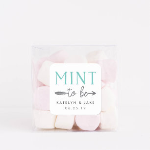 Mint to Be   Personalised Wedding Favour Square Sticker