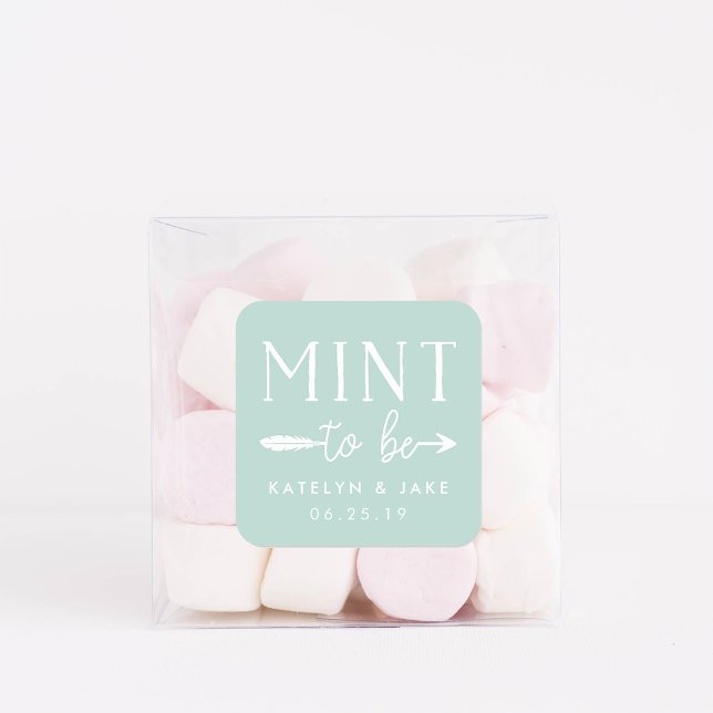 Mint to Be | Personalized Wedding Favor Mints Square Sticker (Creator Uploaded)