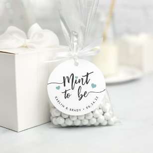 Mint to Be Personalized Wedding Favour Tags