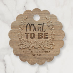 Mint To Be Rustic Wedding Favour Tags