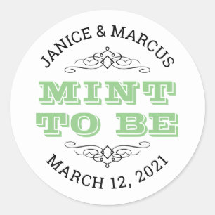 Mint To Be Stickers, Mint Favour Stickers