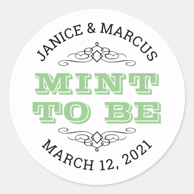 Mint To Be Stickers, Mint Favour Stickers (Front)