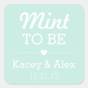 Mint To Be Stickers Wedding Favours