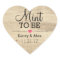 Mint To Be Stickers Wood Heart Wedding Favours
