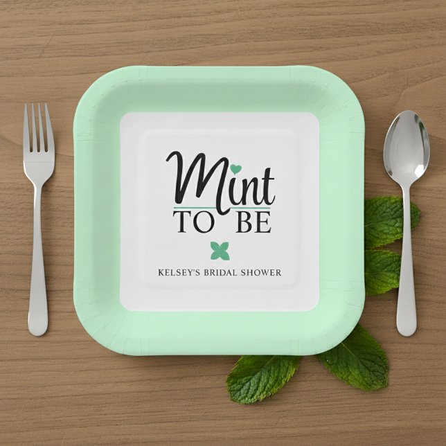 Mint to Be Wedding Bridal Shower Paper Plate (Mint to Be Wedding Bridal Shower Paper Plates)