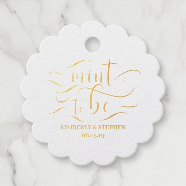 Mint To Be Wedding Favour Tags (Front)