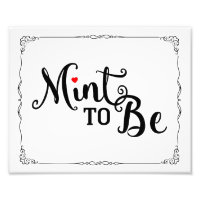 mint to be, wedding favour, wedding sign, black re