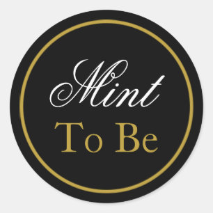 "Mint to Be" Wedding Sticker - Black Gold