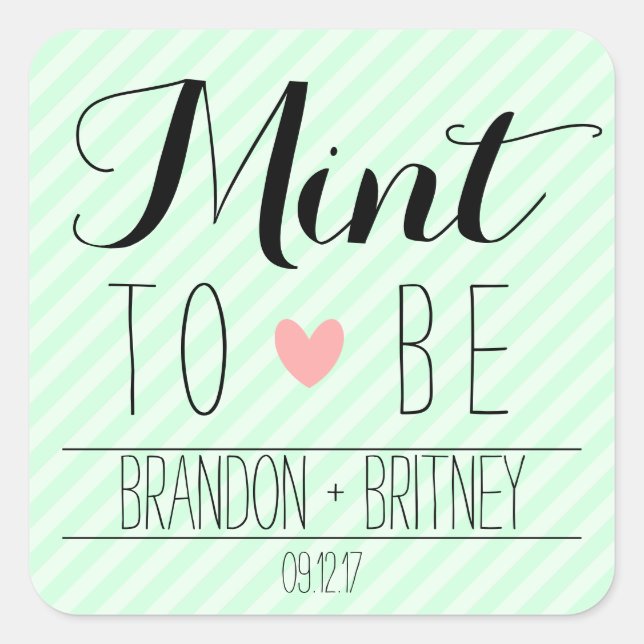 Mint to Be Wedding Stickers (Front)