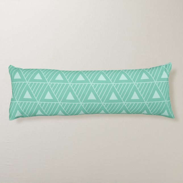 Mint Triangles Modern Pattern Custom Background Body Cushion (Back)