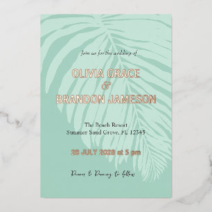 Mint Tropical Palm Leaf Wedding