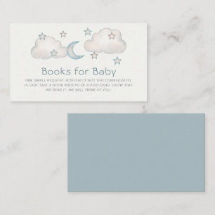 Mint Turquoise Boy Baby Shower Books for Baby Enclosure Card