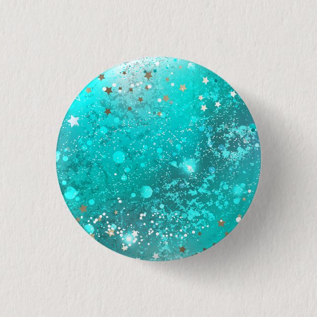 Mint Turquoise Foil Background 3 Cm Round Badge (Front)