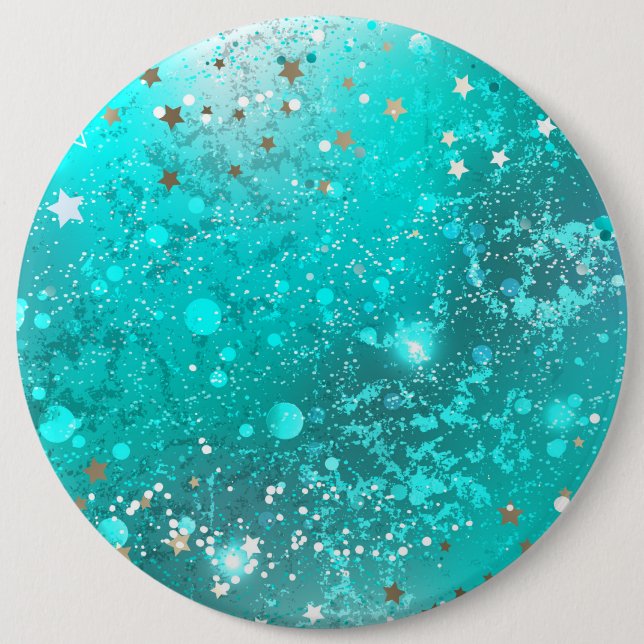 Mint Turquoise Foil Background 6 Cm Round Badge (Front)