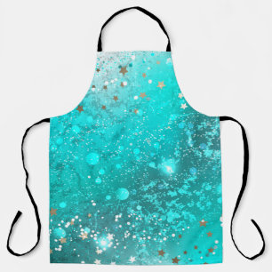 Mint Turquoise Foil Background Apron