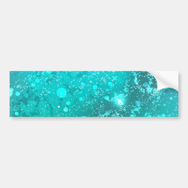 Mint Turquoise Foil Background Bumper Sticker (Front)