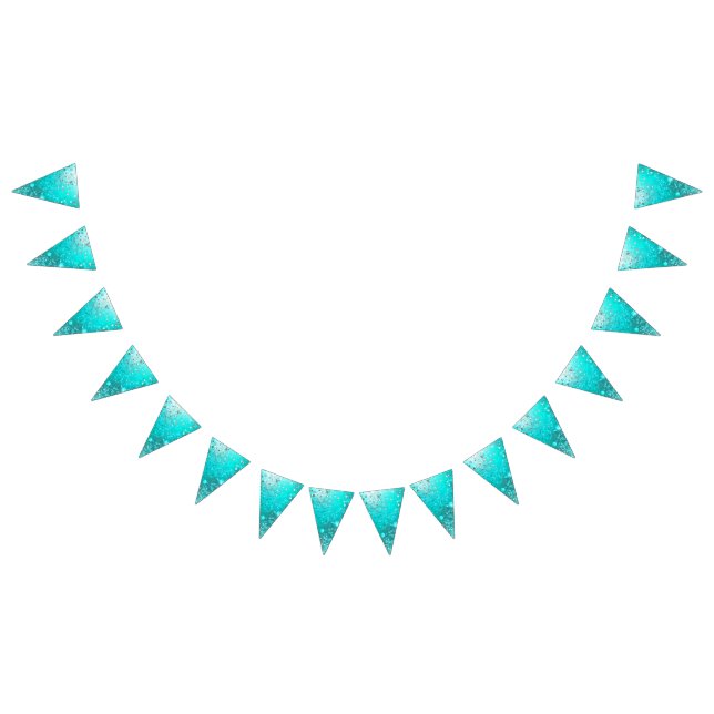 Mint Turquoise Foil Background Bunting (All)