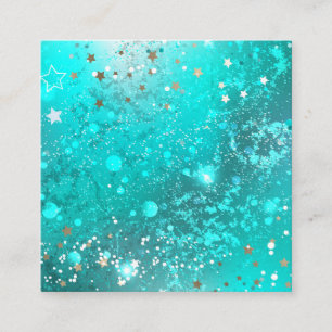 Mint Turquoise Foil Background Calling Card