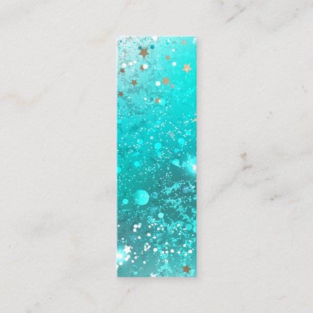 Mint Turquoise Foil Background Calling Card (Front)