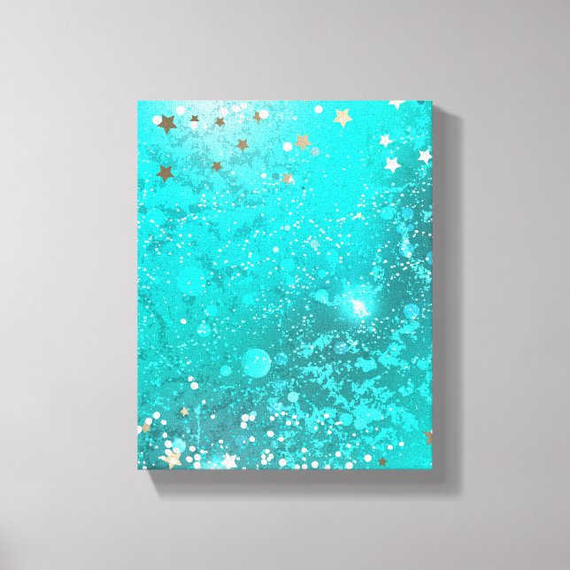 Mint Turquoise Foil Background Canvas Print (Front)