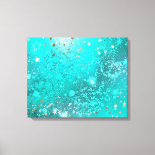Mint Turquoise Foil Background Canvas Print