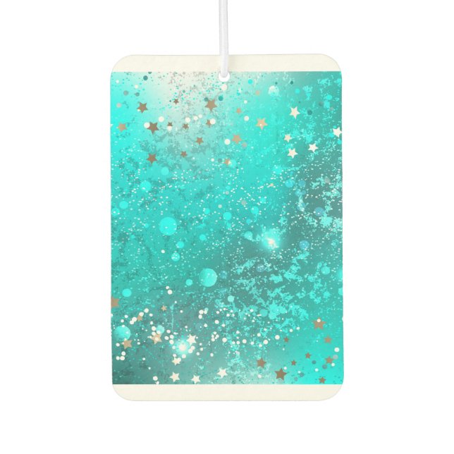 Mint Turquoise Foil Background Car Air Freshener (Front)