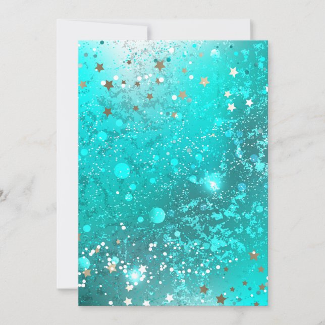 Mint Turquoise Foil Background Card (Front)