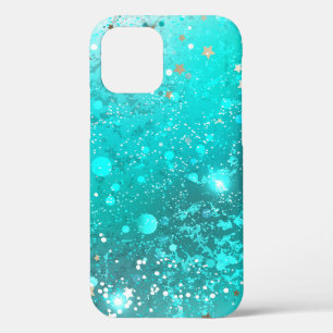 Mint Turquoise Foil Background iPhone 12 Case