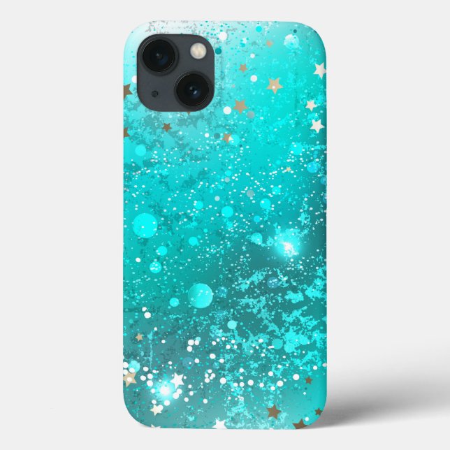 Mint Turquoise Foil Background Case-Mate iPhone Case (Back)