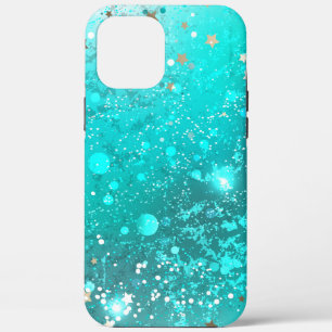 Mint Turquoise Foil Background iPhone 12 Pro Max Case