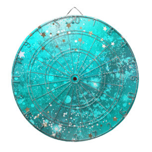 Mint Turquoise Foil Background Dartboard