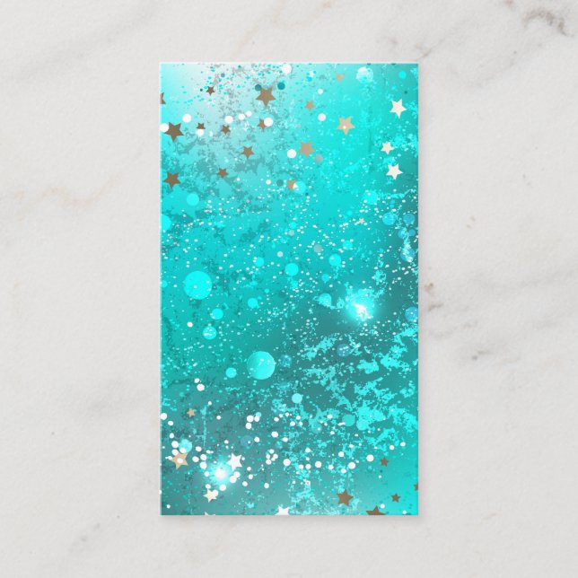Mint Turquoise Foil Background Discount Card (Front)