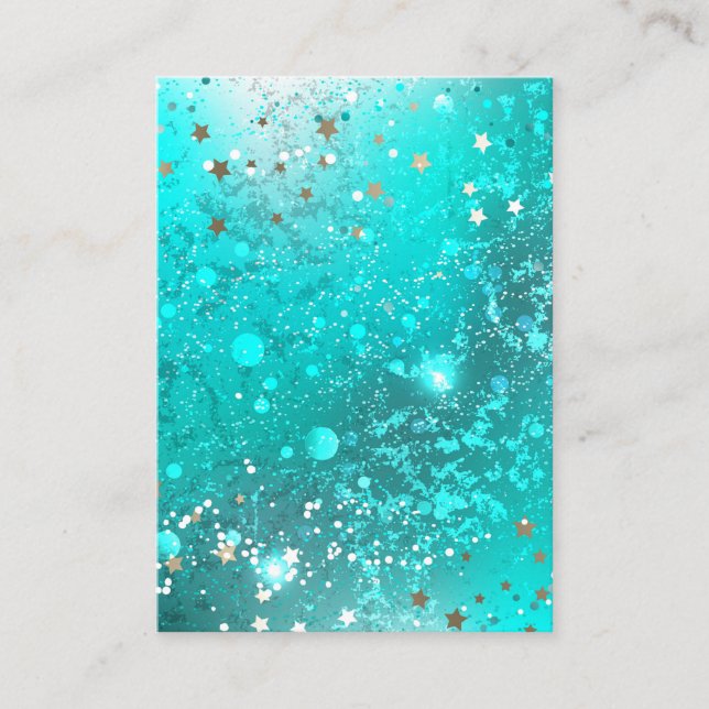 Mint Turquoise Foil Background Enclosure Card (Front)