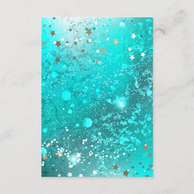 Mint Turquoise Foil Background Enclosure Card (Front)