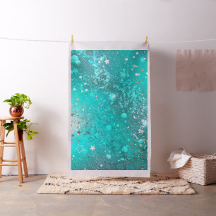 Mint Turquoise Foil Background Fabric