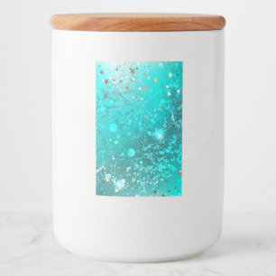 Mint Turquoise Foil Background Food Label