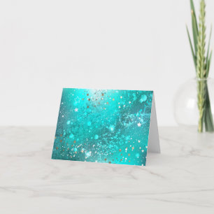 Mint Turquoise Foil Background Invitation