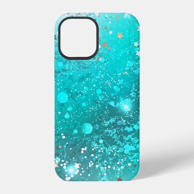 Mint Turquoise Foil Background iPhone Case (Back)