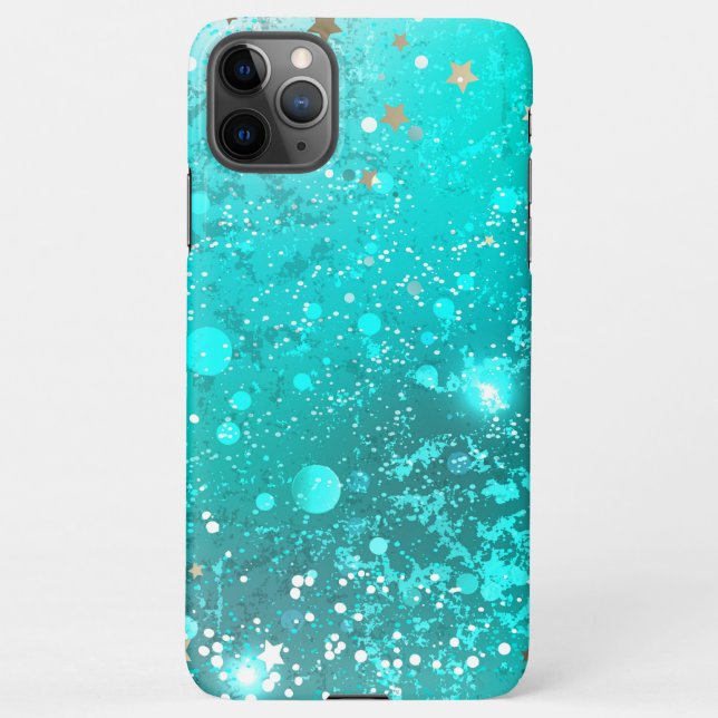 Mint Turquoise Foil Background iPhone Case (Back)